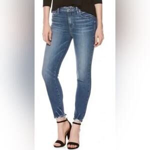 Paige Jeans Woman’s Hoxton Crop Skinny Jeans Addler Frayed Chewed Hem Size 29